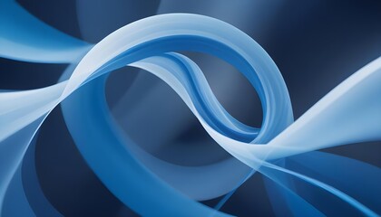 Fototapeta premium Abstract blue ribbons swirling against a dark background