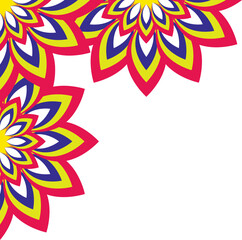 Red and yellow abstract side border corner background floral design festive element 
