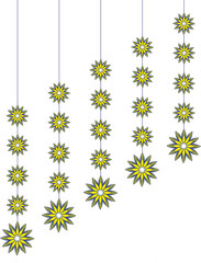 Floral hanging design element for decorative