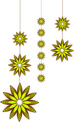 Yellow and purple decorative festive design element