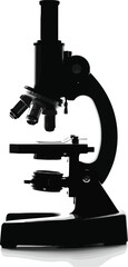 Silhouette microscope scientific research laboratory equipment close-up vector