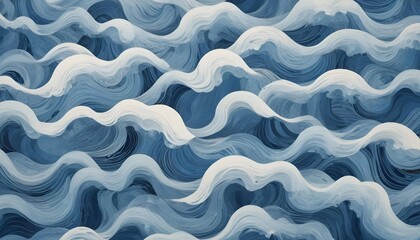 Obraz premium Abstract Waves in Shades of Blue