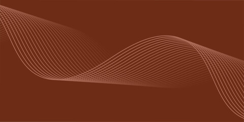 Abstract background with lines and waves. Medium banner size. Element for design isolated. Vector background for brochure, booklet, flyer, poster. Brown gradient