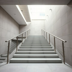 Fototapeta premium Modern staircase design in a minimalist interior space Generative AI