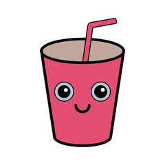 vector illustration of a glass of soft drinks.