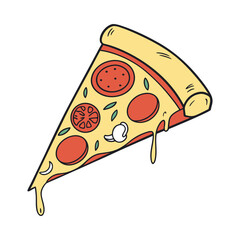 Vector illustration of pizza.