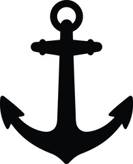 Nautical anchor icon silhouette maritime symbol vector graphic vector