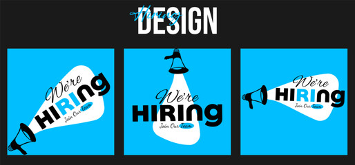 Creative we are hiring job vacancy social media post or Social Media Banner design template, We are hiring job vacancy square web banner layout
