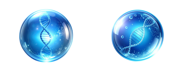 Sat of Luxury Beauty Collagen Bubble with DNA Helix – Scientific Cosmetic Concept