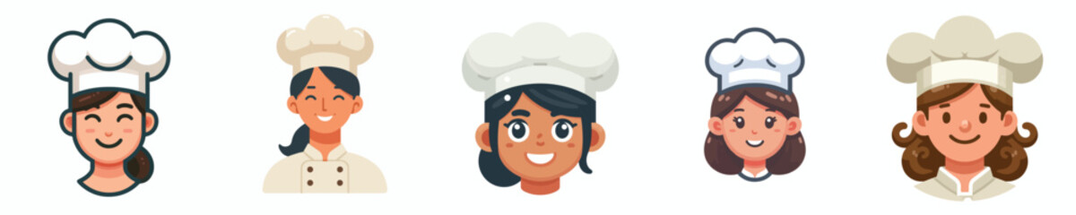 vector avatar of a female chef's face