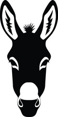 Donkey head silhouette vector graphic animal farm livestock equine vector
