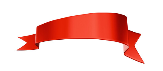 red 3d banner ribbon on transparent background
