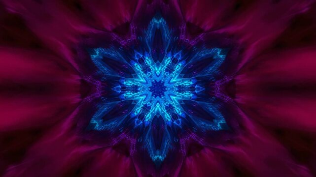 Blue and purple abstract kaleidoscope pattern background