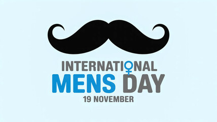 Celebrate international mens day with a stylish moustache and festive text