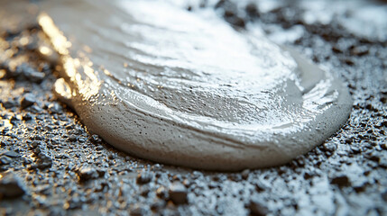 Wet concrete being mixed in macro focus on texture Generative AI