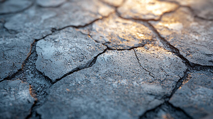 Obraz premium Close-up view of freshly compacted soil surface with cracks Generative AI
