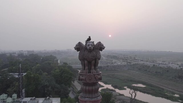 Ashoka Pillar at Shabhyata Dwar, Patna, Bihar, India