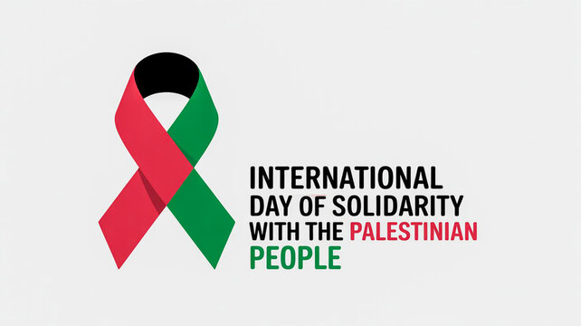Ribbon of solidarity palestinian people international day awareness support peace movement recognition