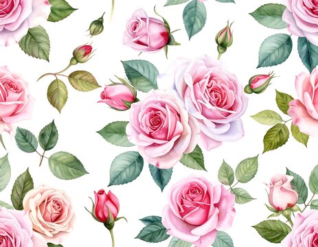 Delicate, romantic rose pattern