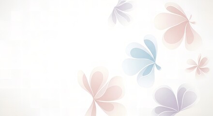 Pastel floral background with soft colors and delicate petals isolated on white background