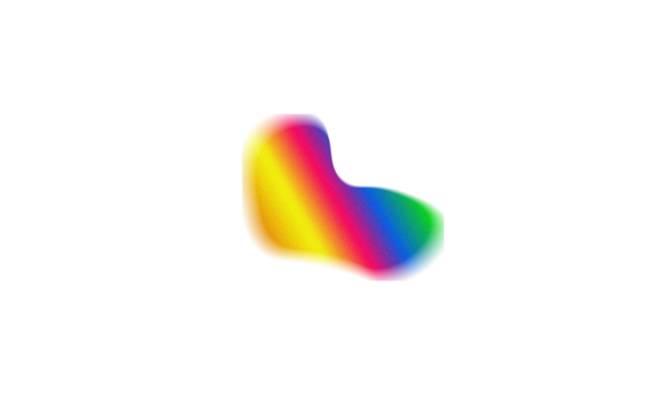 Abstract rainbow heart shape on black background.