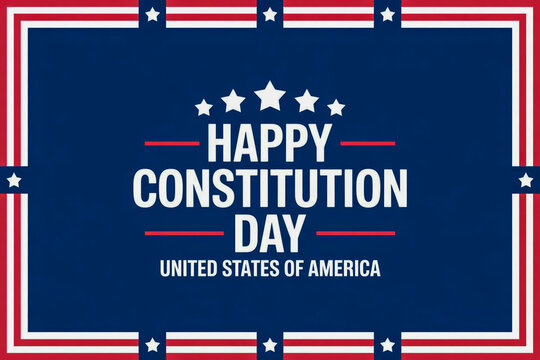 Celebrate united states constitution day with patriotic stars and stripes imagery