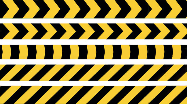 Hazard warning tape stripes yellow black pattern background caution security barricade vector Hand drawn
