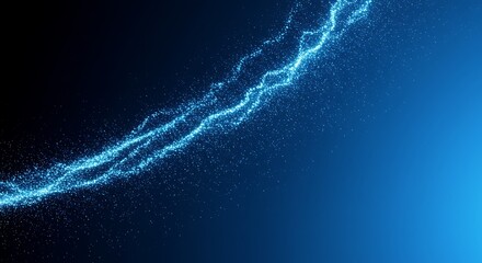 Abstract blue energy stream against a dark background for modern design