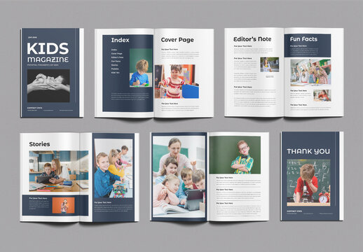 Kids Magazine Template Design
