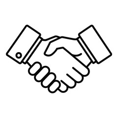 Obraz premium Business partnership handshake icon agreement collaboration deal success and trust symbol vector