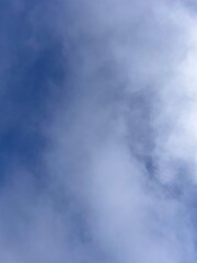 Blue sky with white clouds background in Finland
