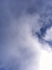 Blue sky with white clouds background in Finland
