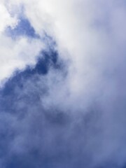 Blue sky with white clouds background in Finland
