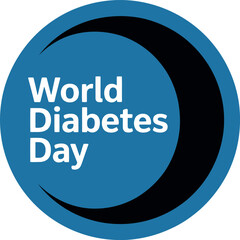 World diabetes day blue circle emblem awareness symbol vector Hand drawn