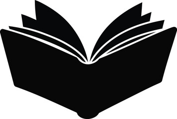 Open book silhouette isolated on white minimalist vector graphic education knowledge vector