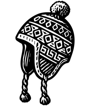 ilustracion de un chullo de peru 