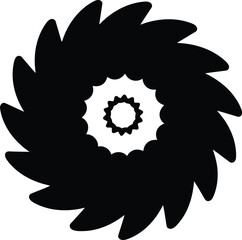 Abstract geometric silhouette radial pattern symmetry circular design vector