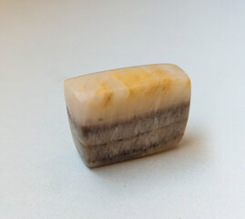 Close up sedimentary polished calcite rock