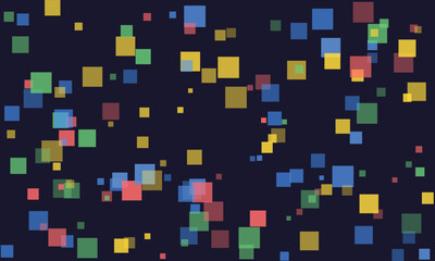 Abstract Colorful Squares Falling And Floating In A Dark Nebula Sky Background
