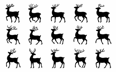 deer silhouettes vector