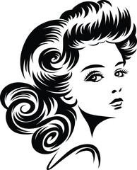 Elegant Woman Portrait Vector | Stylish Female Face Silhouette Illustration