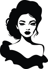 Elegant Woman Portrait Vector Illustration