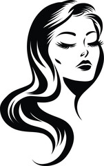 Elegant Woman Face Silhouette Vector | Beauty, Fashion, Hairstyle, Feminine Art