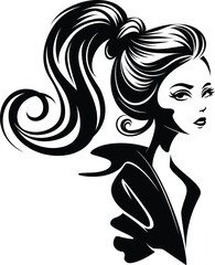 Stylish Young Woman Silhouette Vector | Fashion, Beauty, Modern Feminine Portrait