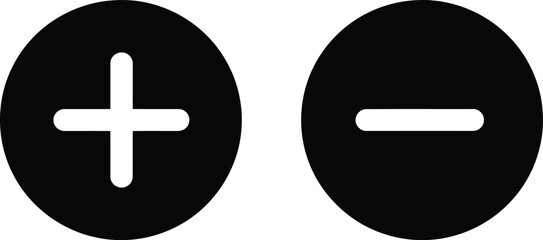 Fototapeta premium Plus minus icons simple symbols for comparison and choice vector