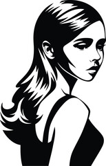 Stylish Woman Side Profile Vector Illustration