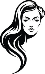 Beautiful Woman Face Silhouette Vector Illustration