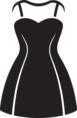Elegant black silhouette of a woman in a sophisticated code dress perfect for fashion design