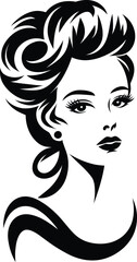 Elegant Woman Portrait Vector | Stylish Female Face Silhouette Illustration