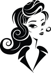 Elegant Woman Portrait Vector Illustration
